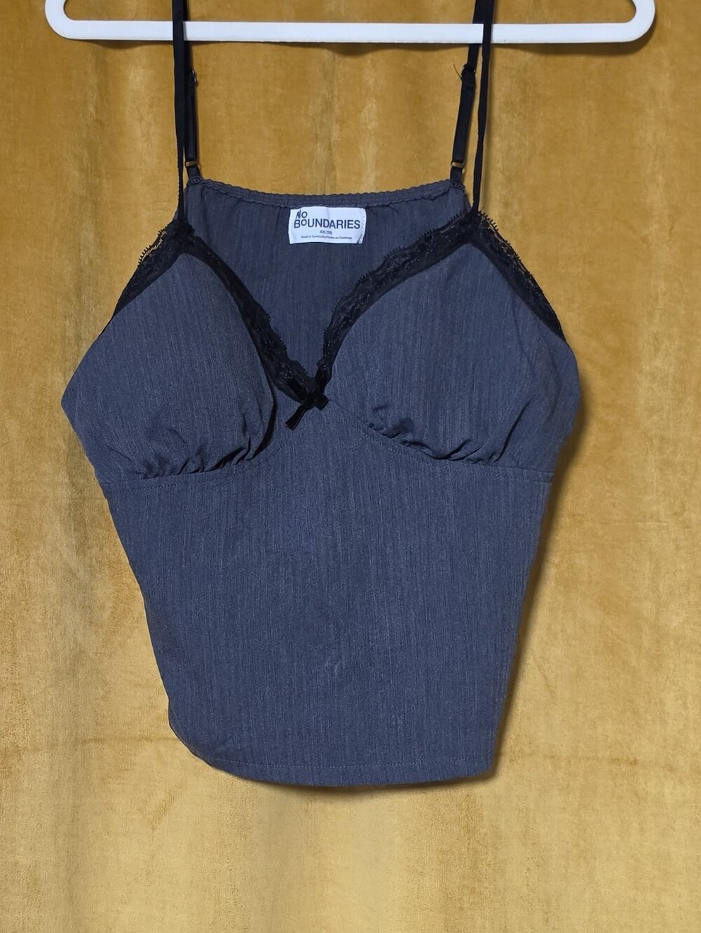 No Boundaries Black Lace-Trim Tank Camisole